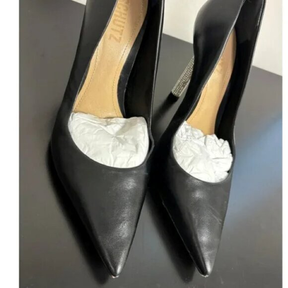 Schutz | Women's Black Lou Glam High Stiletto Heel Pumps - Picture 4 of 9